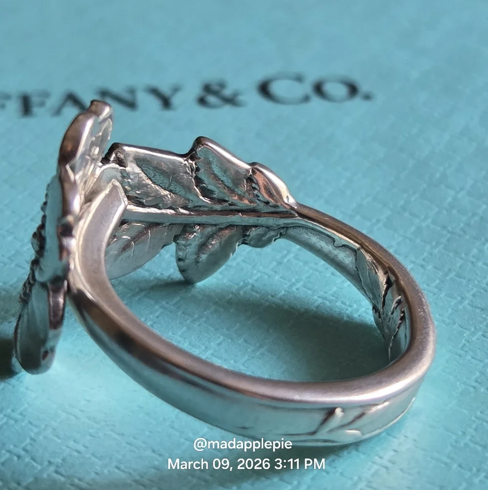 1885 Tiffany & Co. Wild Rose Spoon Ring Floral Motif Collection Size 6 #60